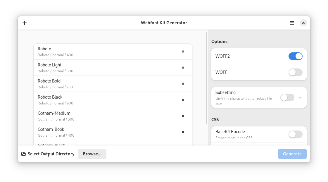 Webfont Kit Generator